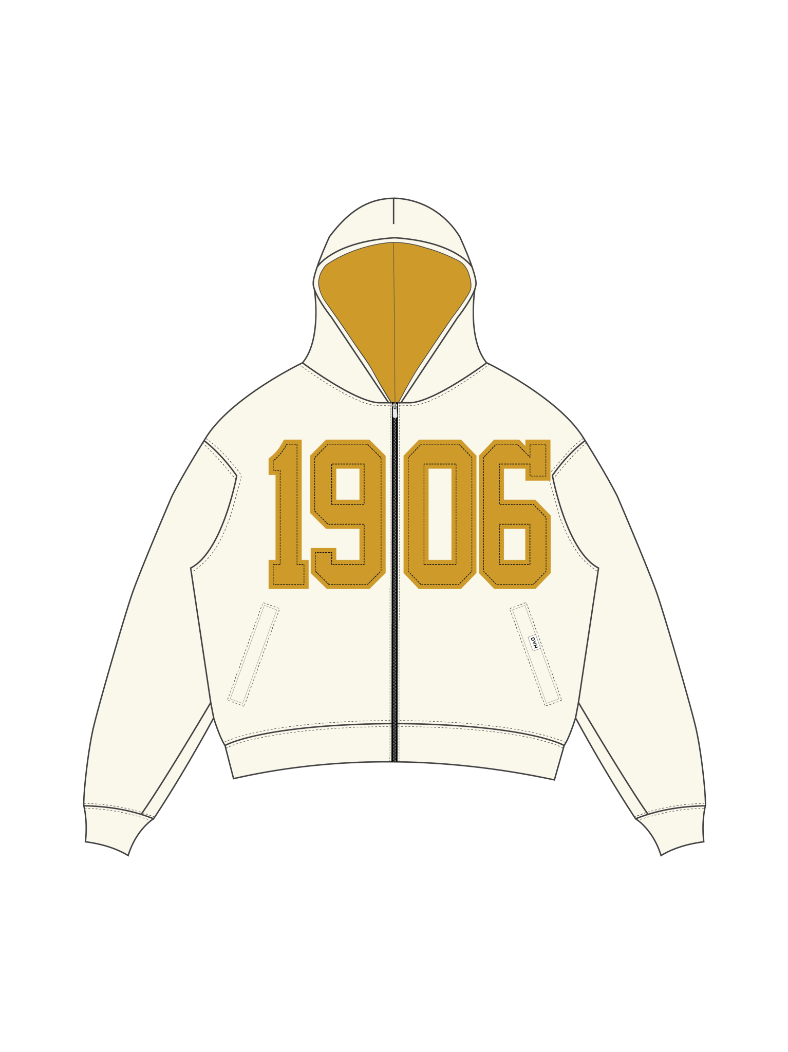 Alpha Legacy Zip Cream Hoodie - DVN