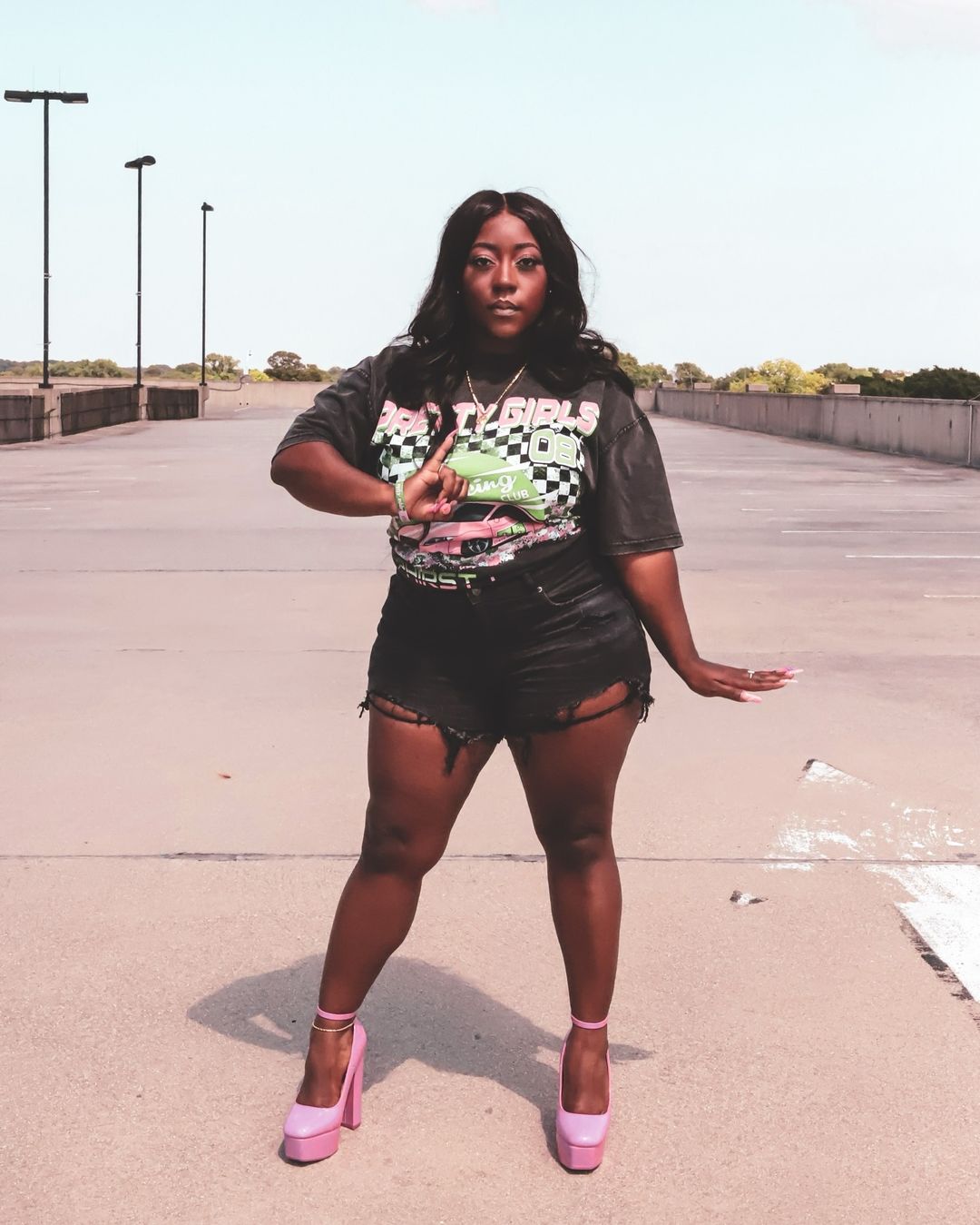 Oversized Vintage Racing Tee - Pretty Girls - DVN