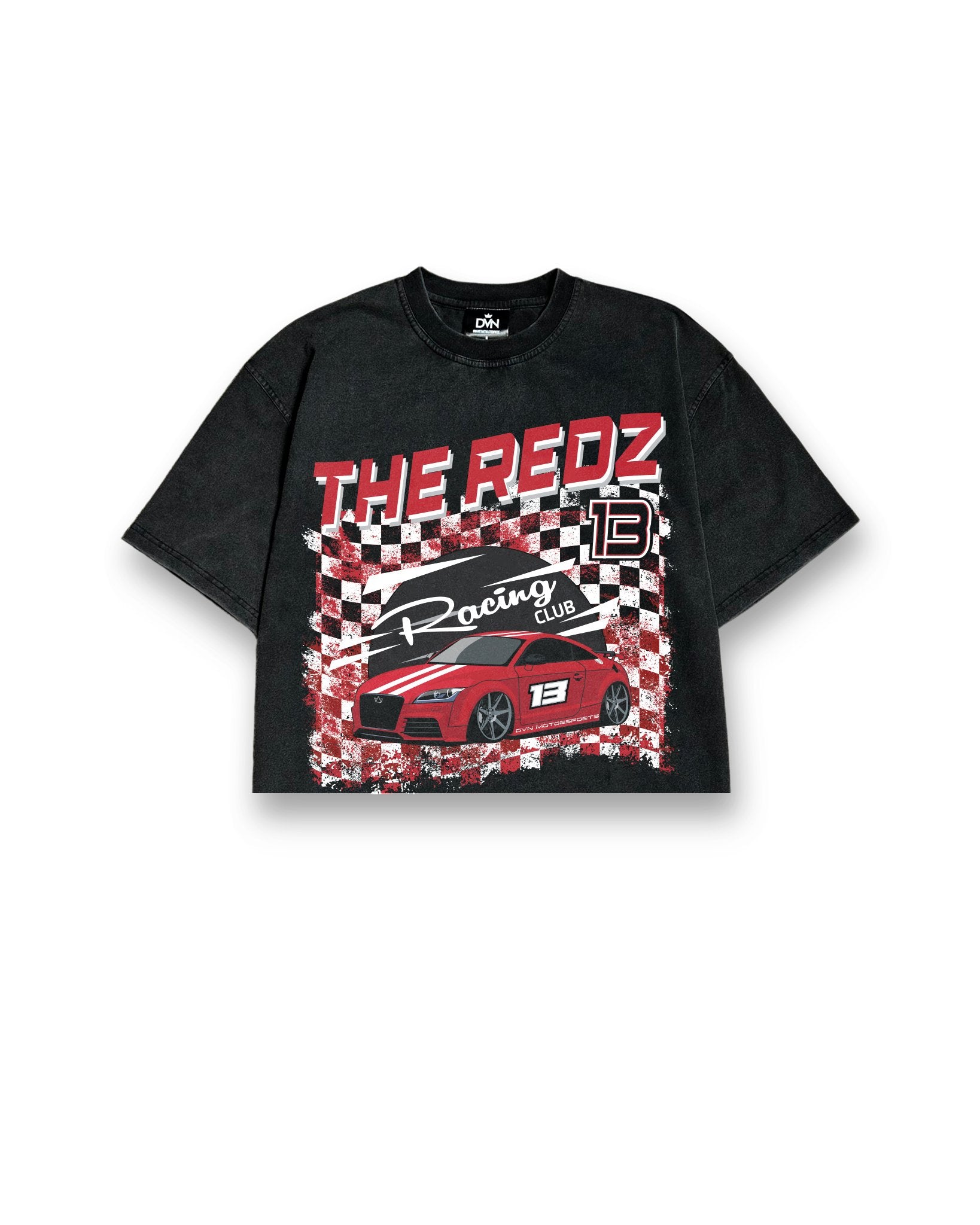 Cropped Oversized Vintage Racing Tee - The Redz - DVN