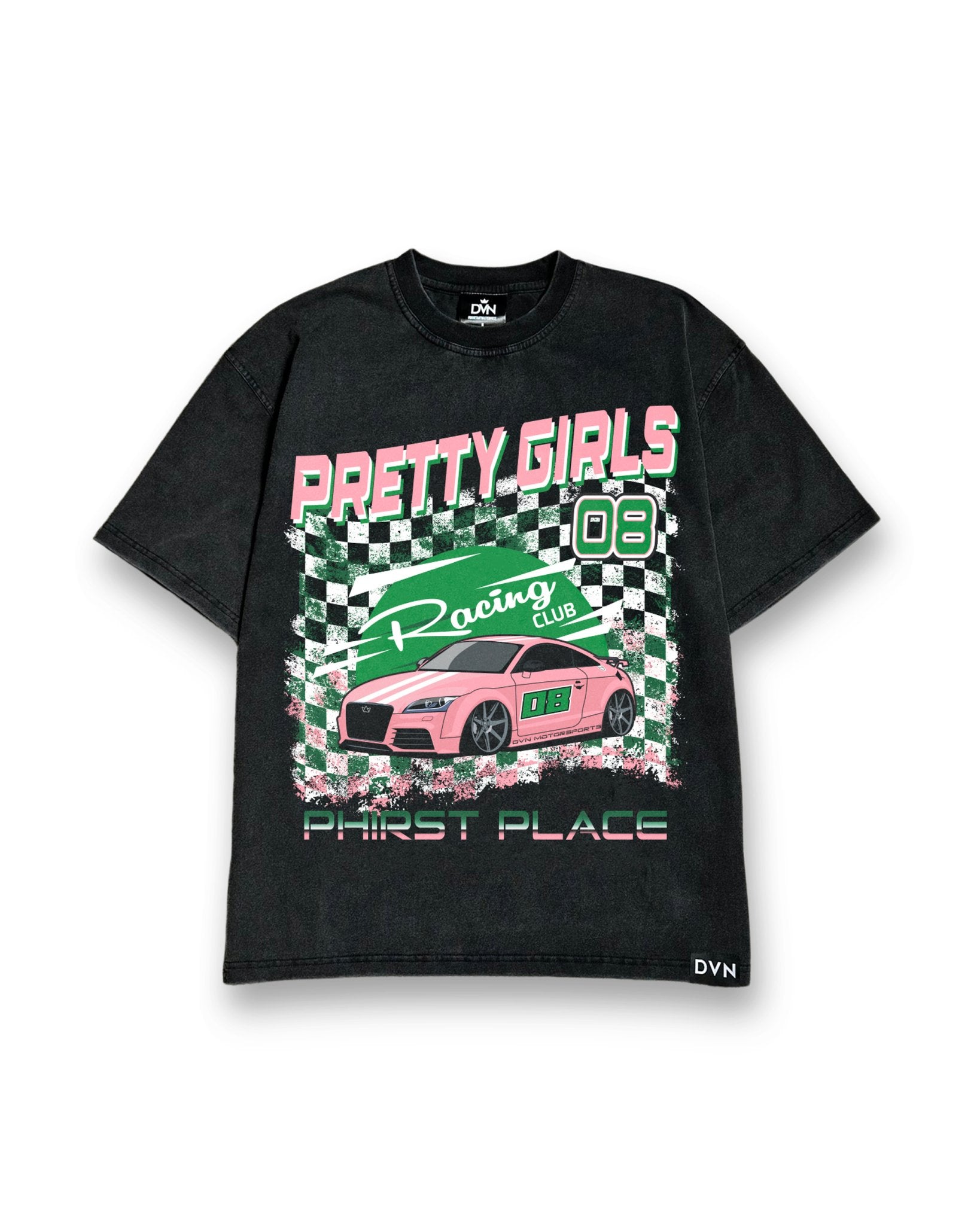 Oversized Vintage Racing Tee - Pretty Girls - DVN