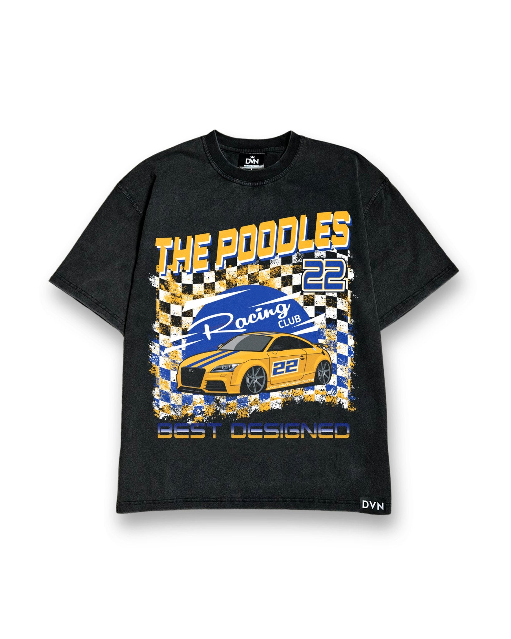 Oversized Vintage Racing Tee - Pretty Poodles - DVN