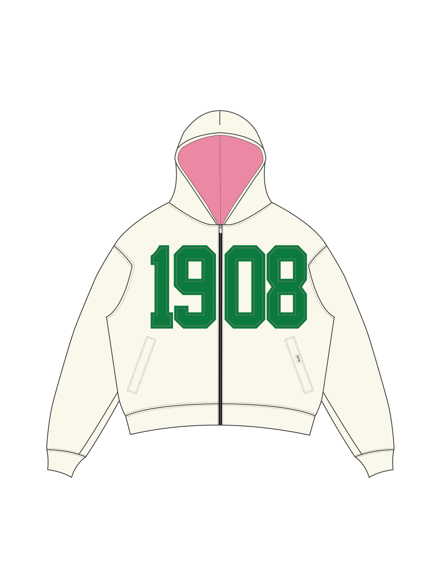 AKA Legacy Zip Cream Hoodie - DVN