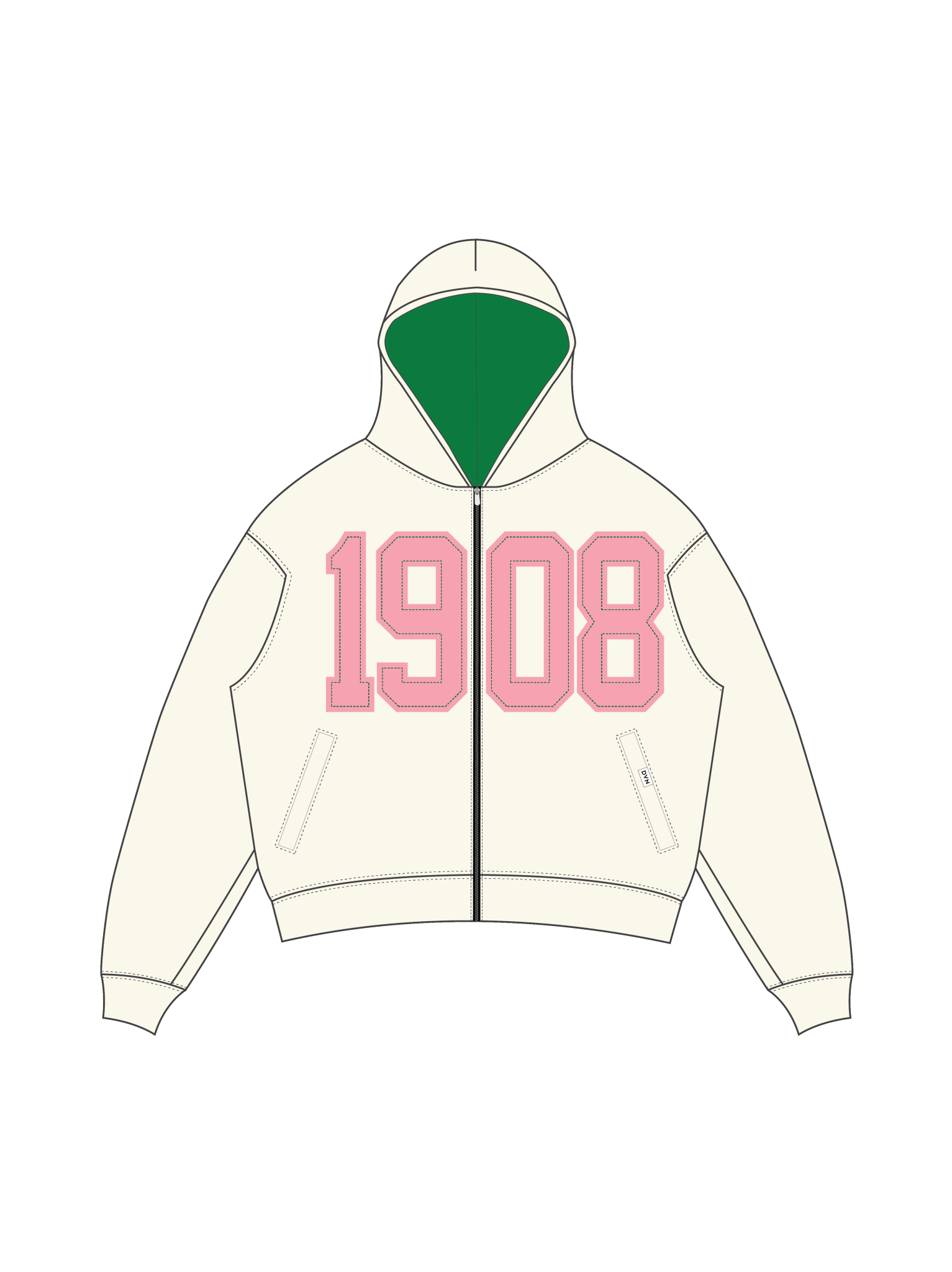 AKA Legacy Zip Cream Hoodie - DVN