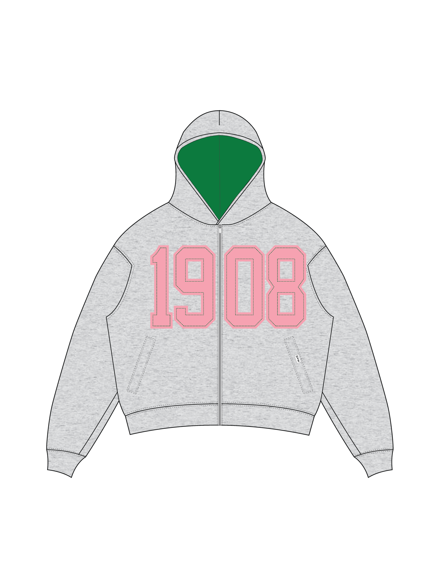 AKA Legacy Zip Heather Grey Hoodie - DVN