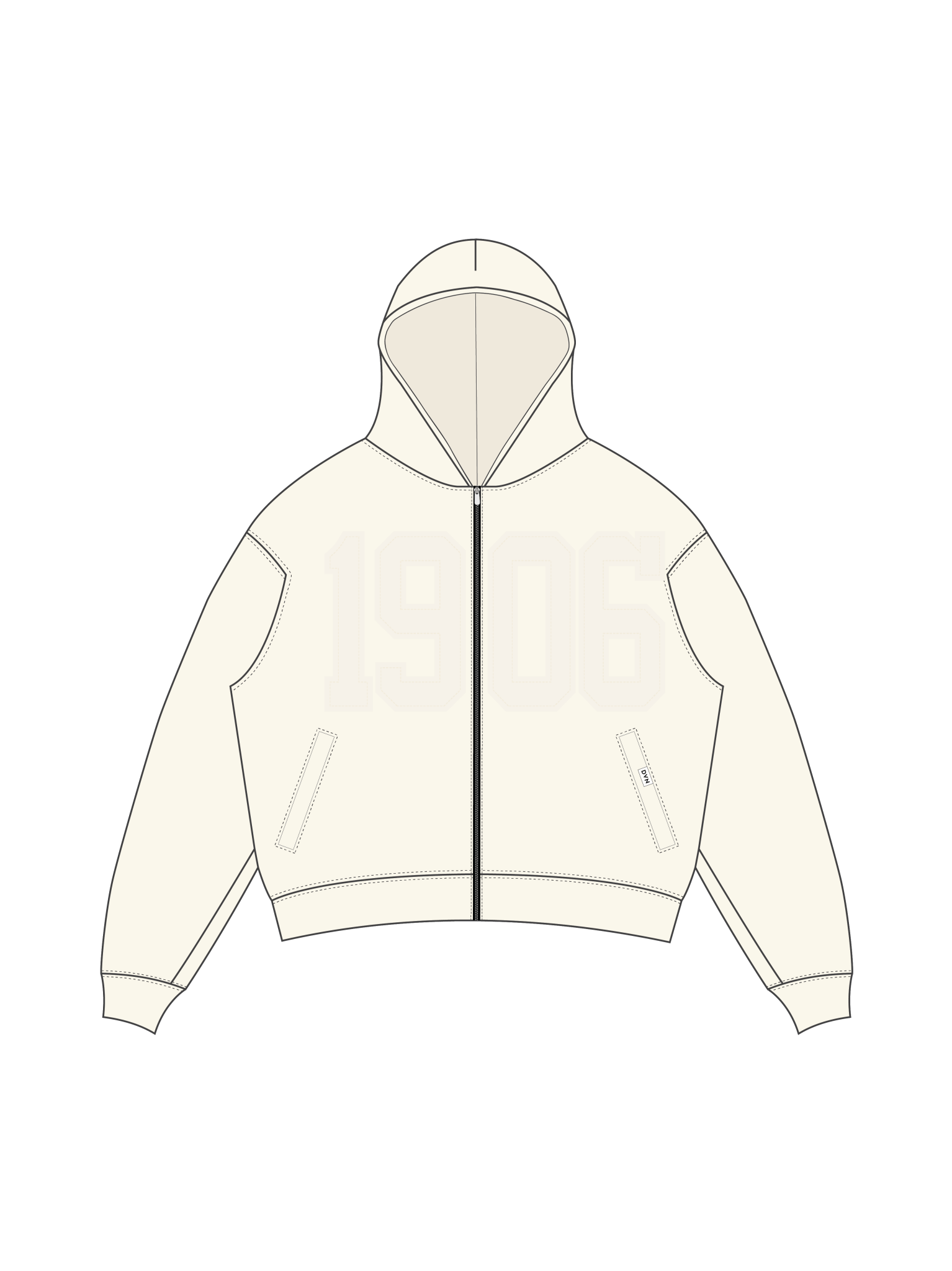 Alpha Legacy Zip Cream Hoodie - DVN