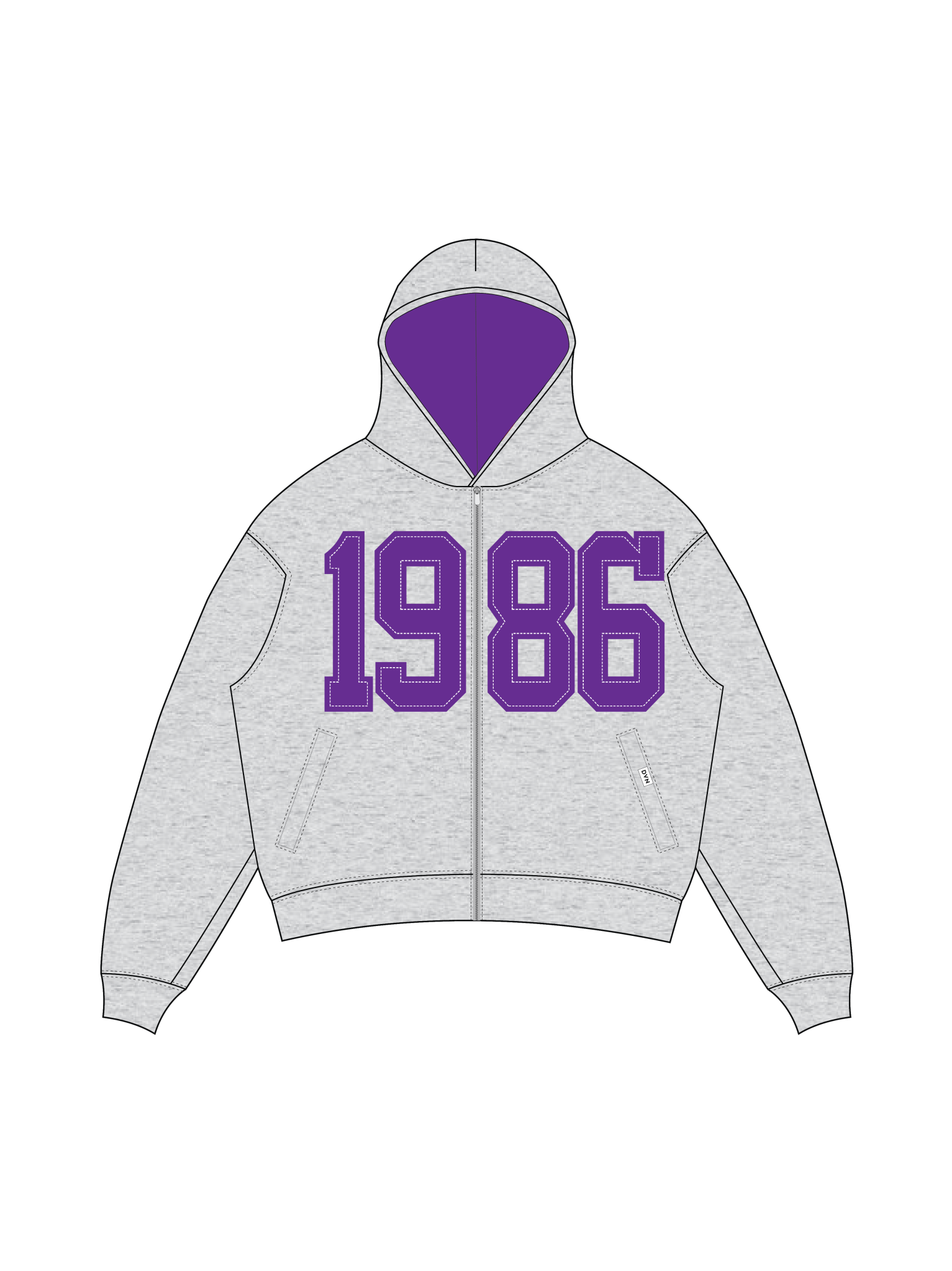 Beta Legacy Zip Heather Grey Hoodie - DVN